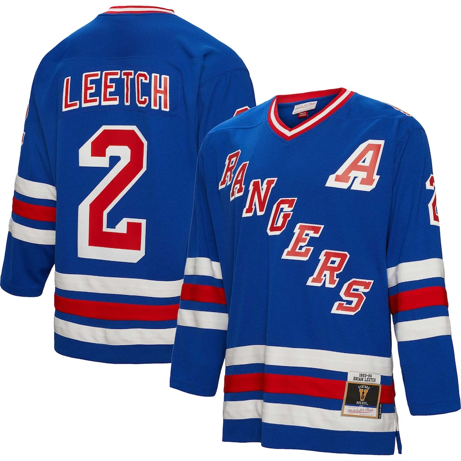 New York Rangers Brian Leetch 1993-94 Mitchell And Ness Blue