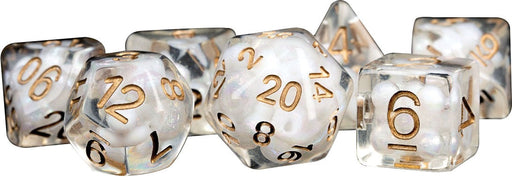 MDG 7-Piece Dice Set Pearl With Copper - Pastime Sports & Games