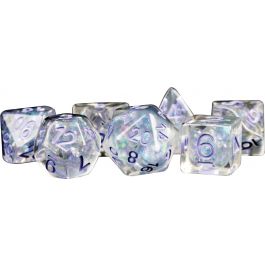 MDG 7-Piece Dice Set Pearl With Purple - Pastime Sports & Games