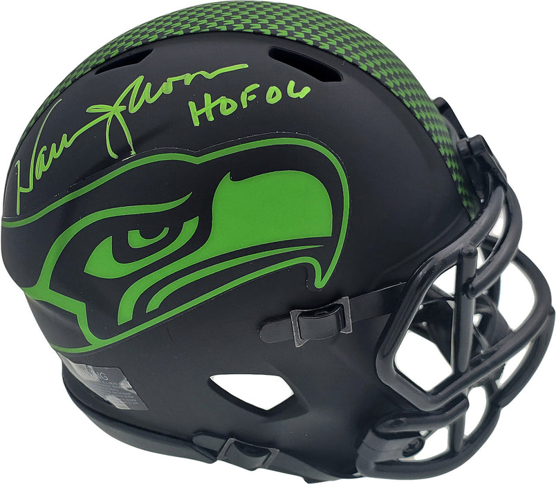 Warren Moon Autographed Seattle Seahawks Eclipse Black Full Sized Replica Speed Helmet (Inscribed "HOF'06")