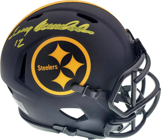 Terry Bradshaw Autographed Pittsburgh Steelers Eclipse Black Speed Mini Helmet