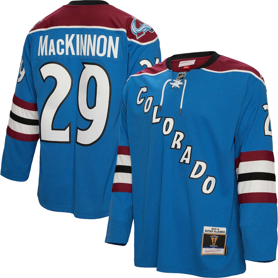 Colorado Avalanche Nathan MacKinnon 2013-14 Mitchell And Ness Blue