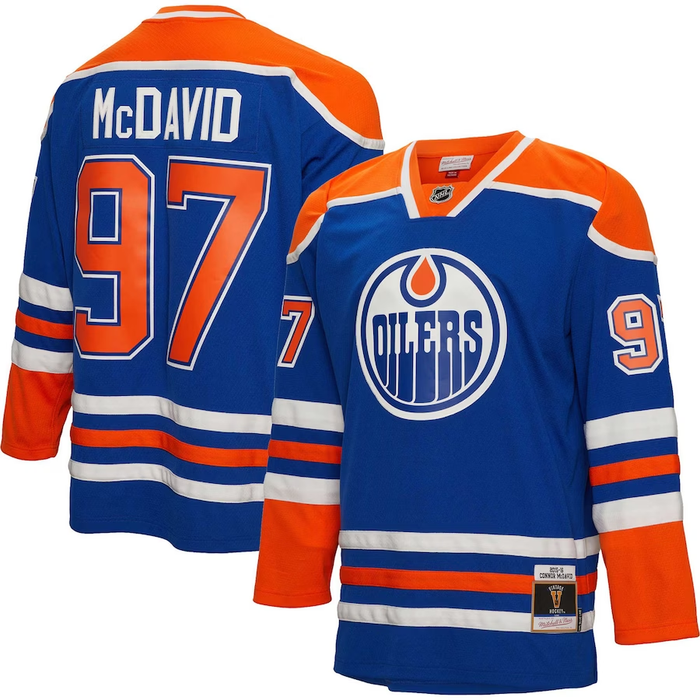 Edmonton Oilers Connor McDavid 2015-16 Mitchell And Ness Blue Hockey Jersey - Pastime Sports & Games