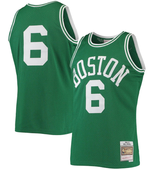 Boston Celtics Bill Russell Green 1962-63 Hardwood Classics Swingman Jersey - Pastime Sports & Games