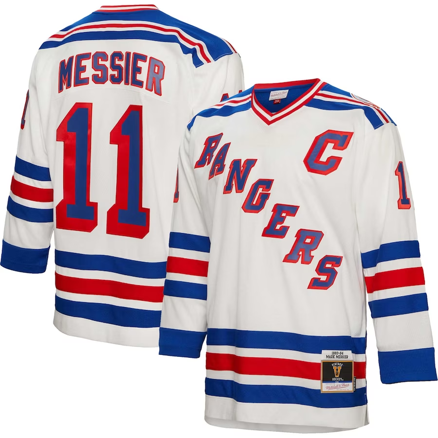 New York Rangers Mark Messier 1993-94 Mitchell And Ness White Hockey Jersey