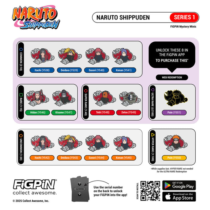 Figpin Naruto Shippuden Mystery Pins Series One - Pastime Sports & Games