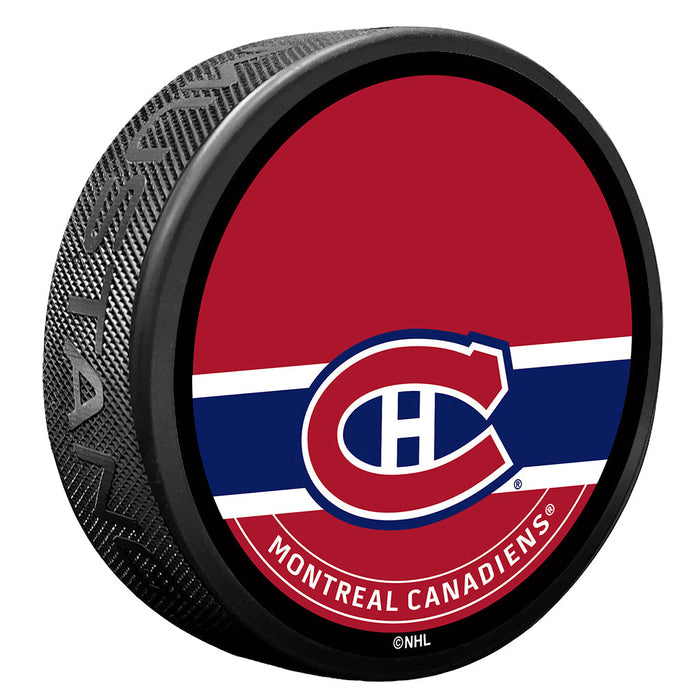Montreal Canadiens Textured Logo Hockey Pucks (Autograph Puck) - Pastime Sports & Games
