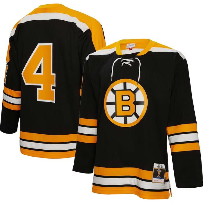 Boston Bruins Bobby Orr 1971-72 Mitchell And Ness Black Hockey Jersey - Pastime Sports & Games