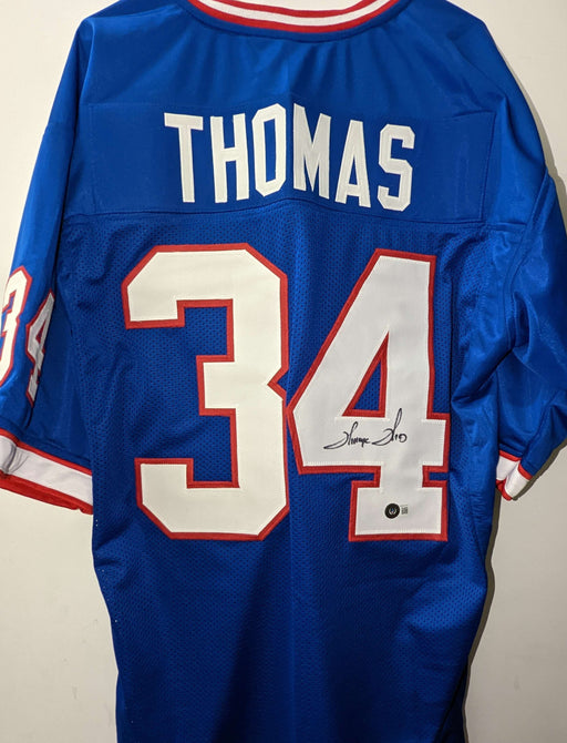 Thurman Thomas Buffalo Bills Autographed Blue Jersey - Pastime Sports & Games