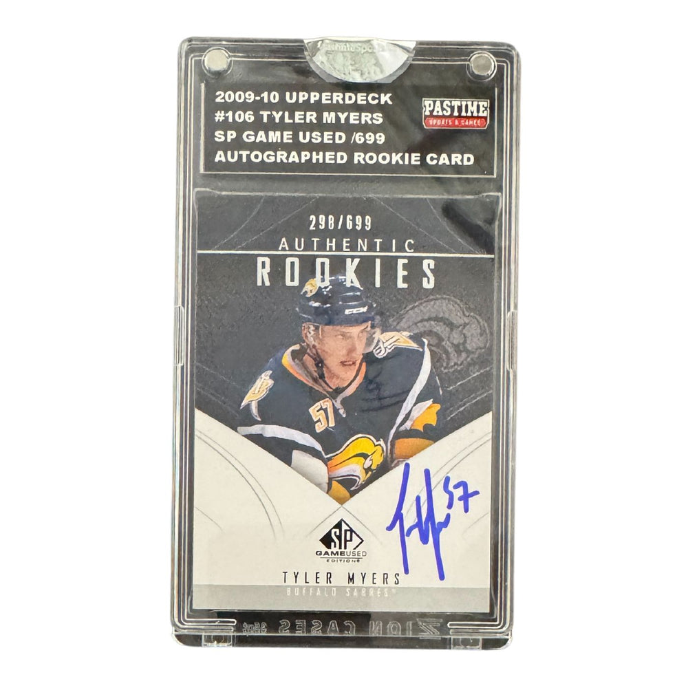 Tyler Myers Autographed 2009/10 SP Game Used Rookie Card Encased in Slabmag