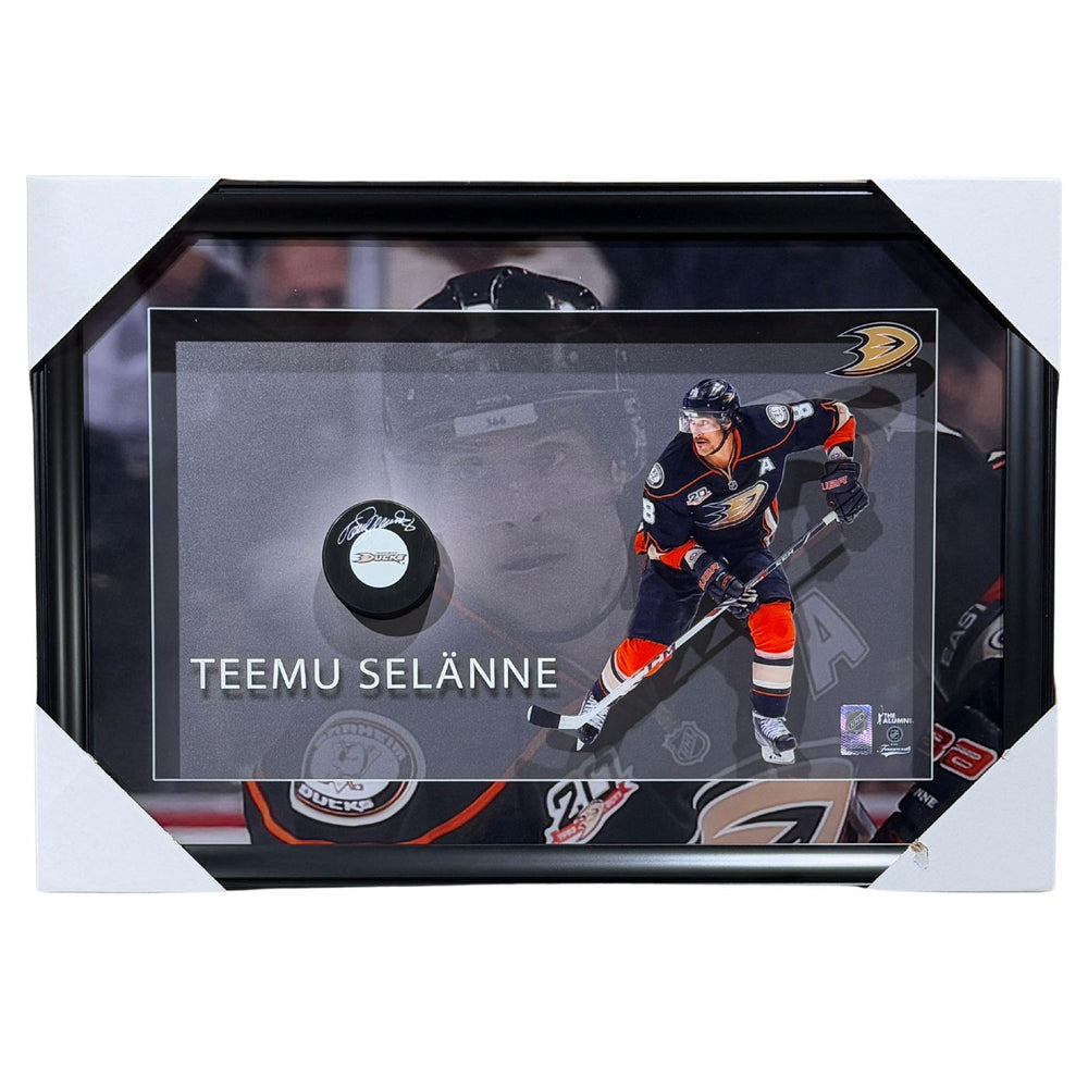 Teemu Selanne Autographed Anaheim Ducks Framed Puck