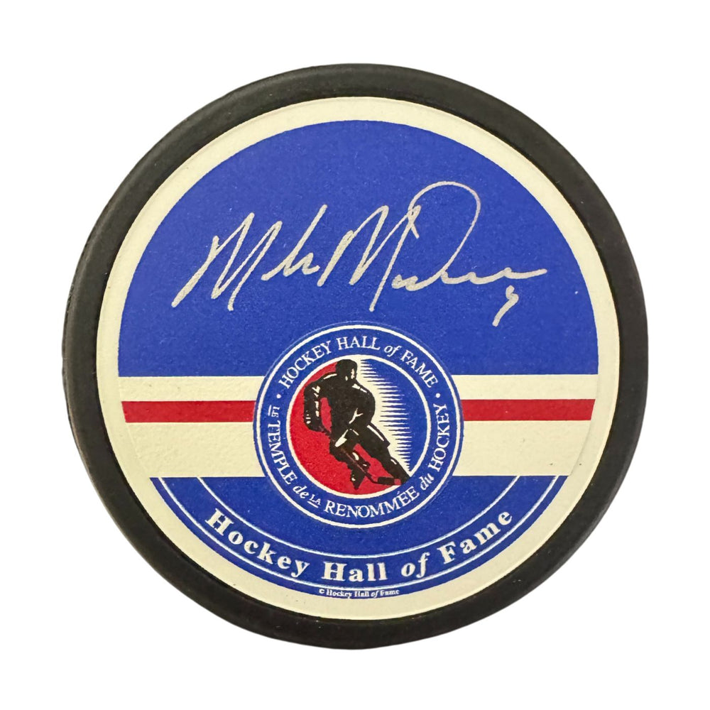 Mike Modano Autographed Hockey Hall Of Fame Hockey Puck (Textured) - Pastime Sports & Games