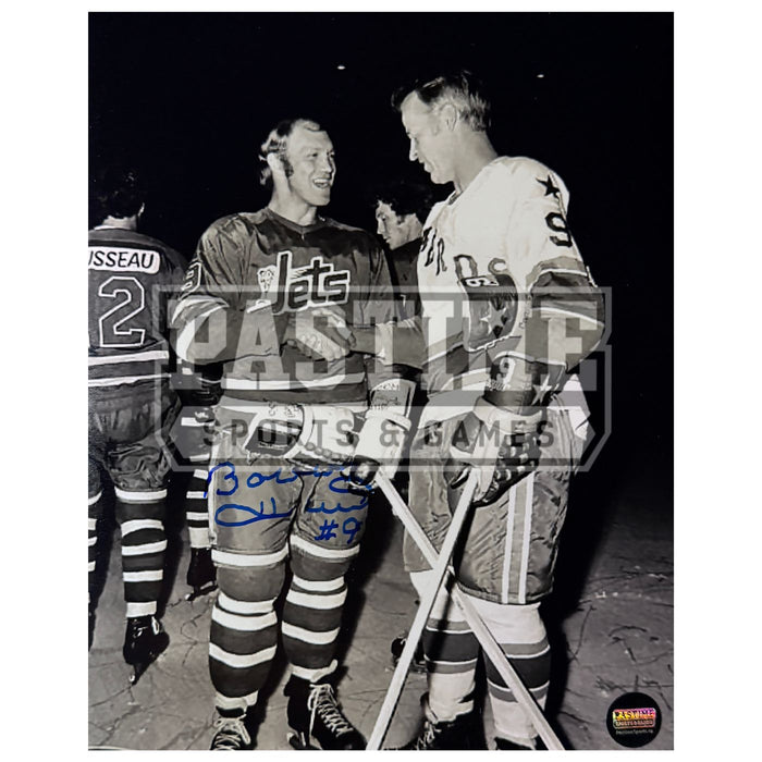 Bobby Hull Autographed Winnipeg Jets Photo (Shaking Hands With Gordie Howe) - Pastime Sports & Games