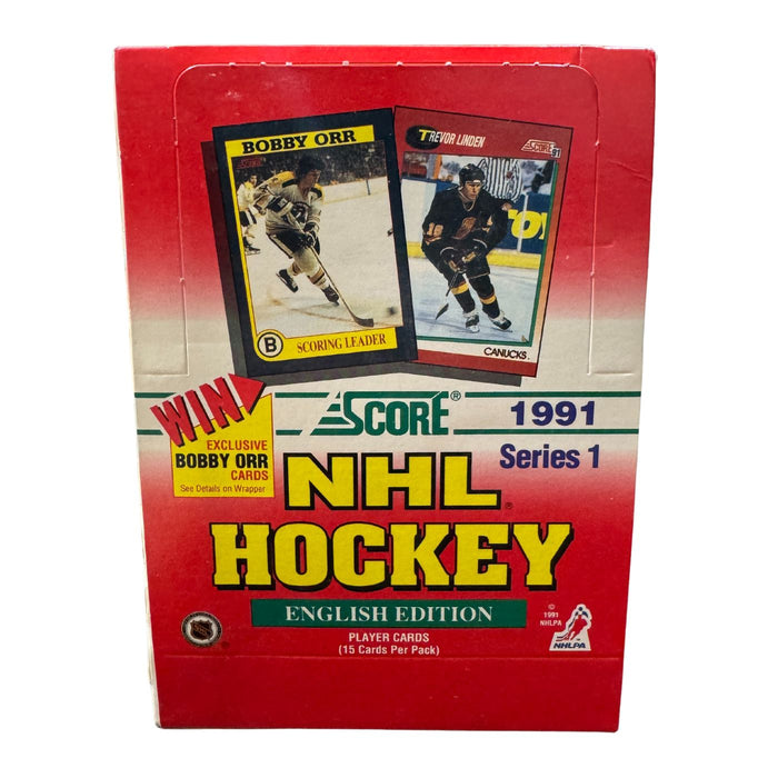 1991/92 Score Series 1 / One English Edition NHL Hockey Hobby Pack / Box