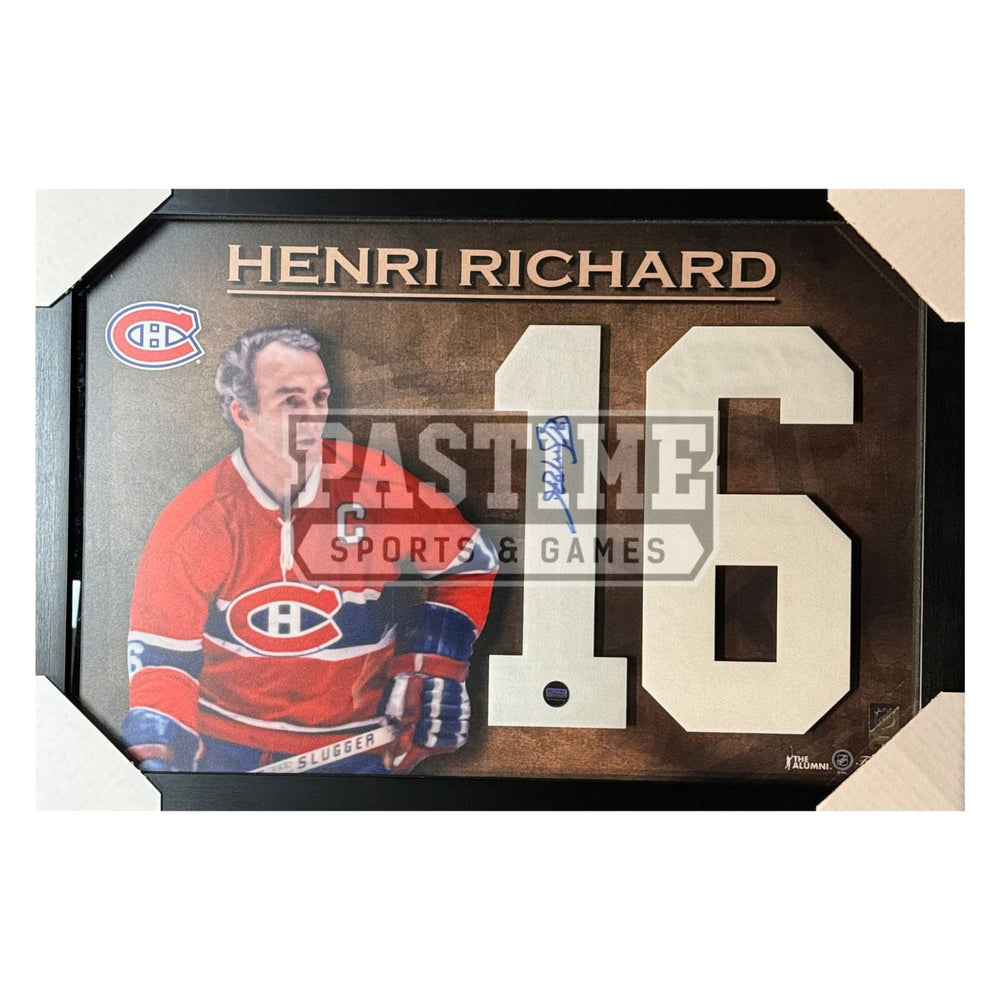Henri Richard Autographed Montreal Canadiens Framed Numbers - Pastime Sports & Games