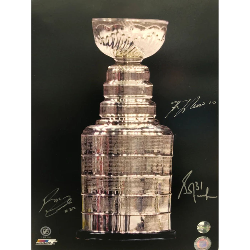 Guy Lafleur, Grant Fuhr, & Reggie Leach Autographed Hockey 16X20 Photo (Stanley Cup) - Pastime Sports & Games