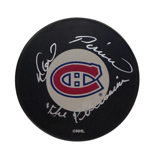 Noel Picard Autographed Montreal Canadiens Hockey Puck (Small Logo) - Pastime Sports & Games