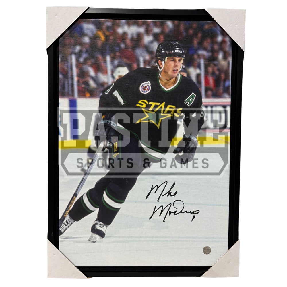 Mike Modano Autographed Dallas Stars Canvas (Skating 1) - Pastime Sports & Games
