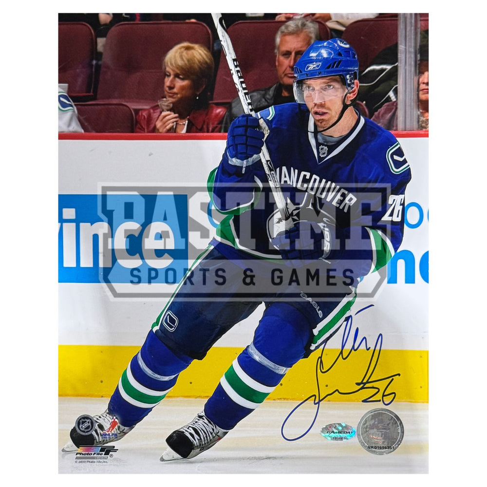 Mikael Samuelsson Autographed Vancouver Canucks Photo (Skating 1) - Pastime Sports & Games