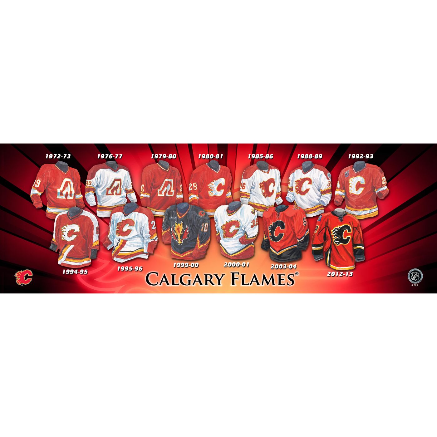 Calgary Flames Evolution Of A Jersey 8x23.5