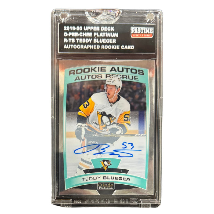 Teddy Blueger 2019-20 O-Pee-Chee Platinum Autographed Rookie Card #R-TB Encased in Magpro - Pastime Sports & Games