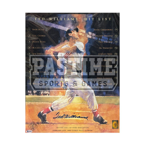 Ted Williams Autographed Boston Red Sox Baseball Photo - Pastime Sports & Games