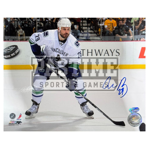 Aaron Rome Autographed Vancouver Canucks Photo (In Position) - Pastime Sports & Games