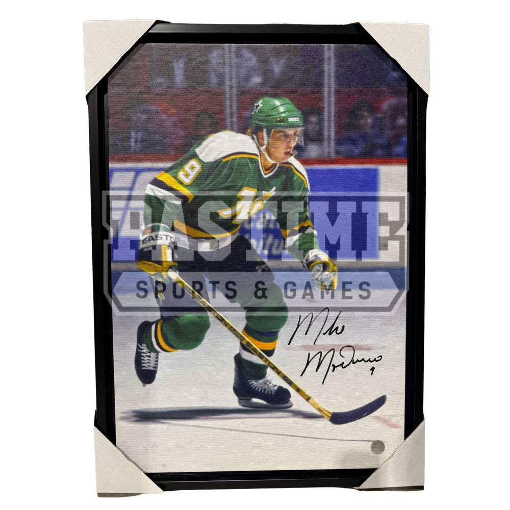 Mike Modano Autographed Minnesota North Stars Canvas (Skating 1) - Pastime Sports & Games