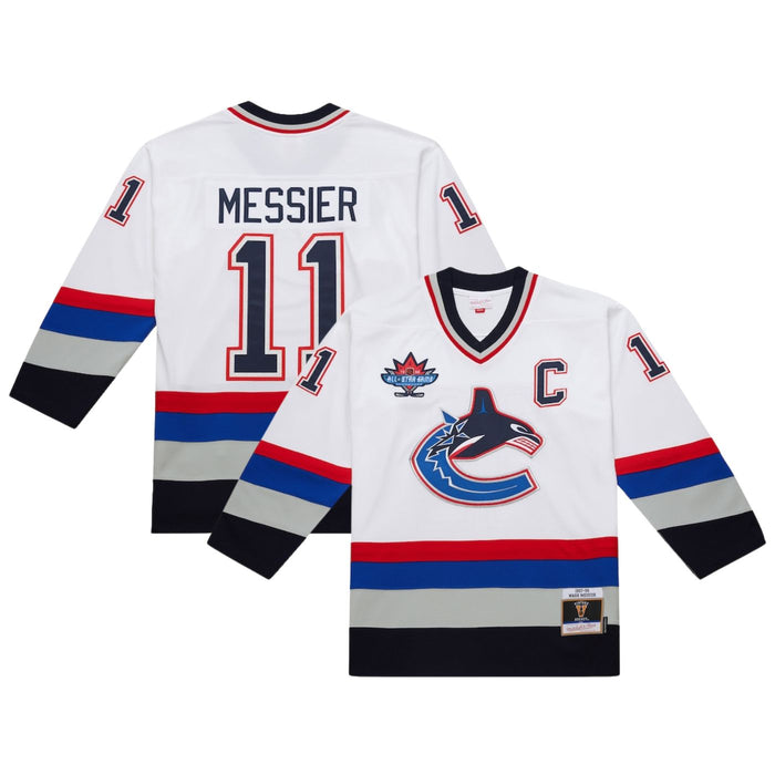 Mark Messier 1997/98 Vancouver Canucks White Away Blue Line Jersey