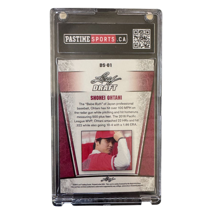 Shohei Ohtani 2018 Leaf Metal Draft Rookie Card #DS-01 Encased in Magpro - Pastime Sports & Games