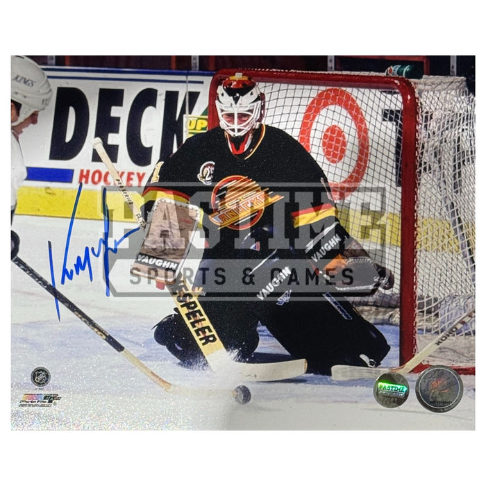 Kirk McLean Autographed Vancouver Canucks Photo (Saving Puck) - Pastime Sports & Games