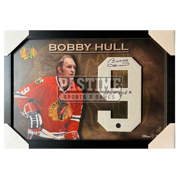 Bobby Hull Autographed Chicago Blackhawks Framed Numbers (26" x 18") - Pastime Sports & Games