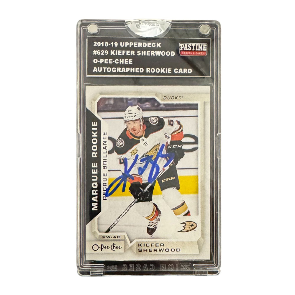 Kiefer Sherwood Autographed 2018/19 O-Pee-Chee Rookie Card Encased in Slabmag