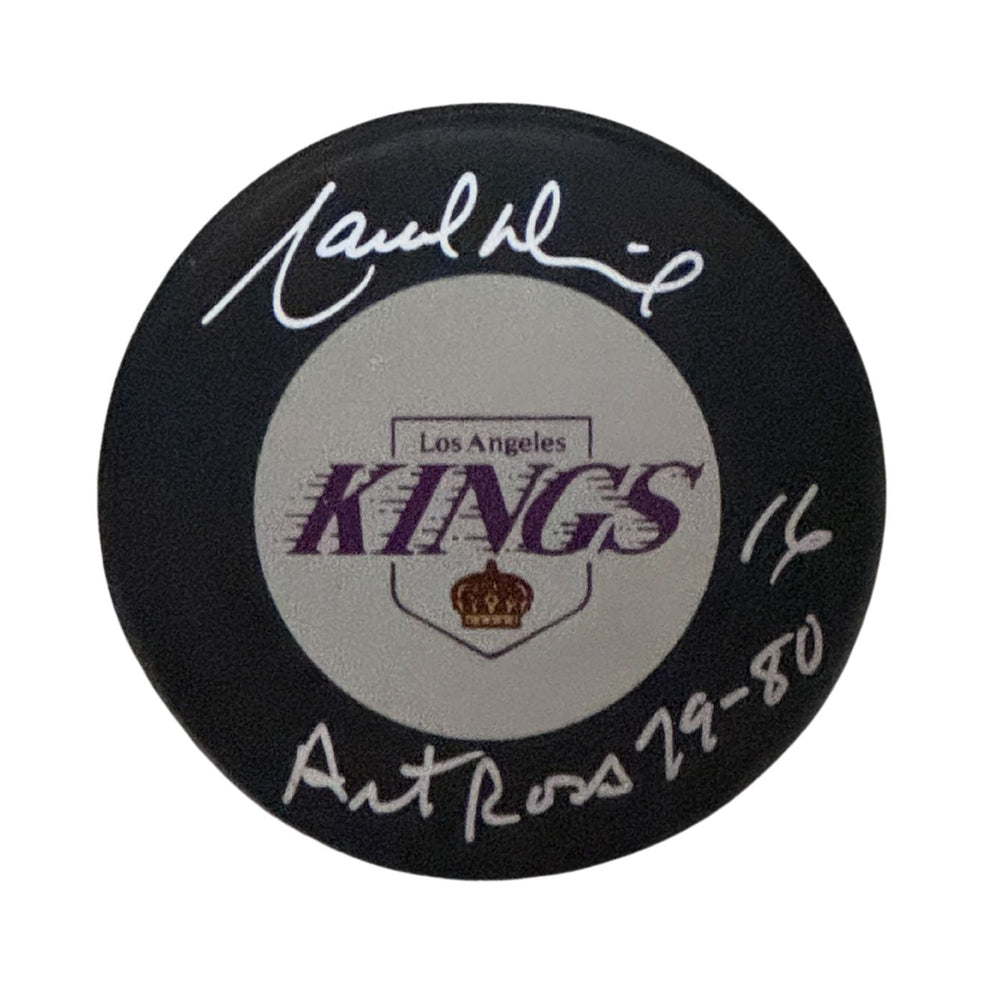 Marcel Dionne Autographed Los Angeles Kings Hockey Puck (Full Logo) - Pastime Sports & Games