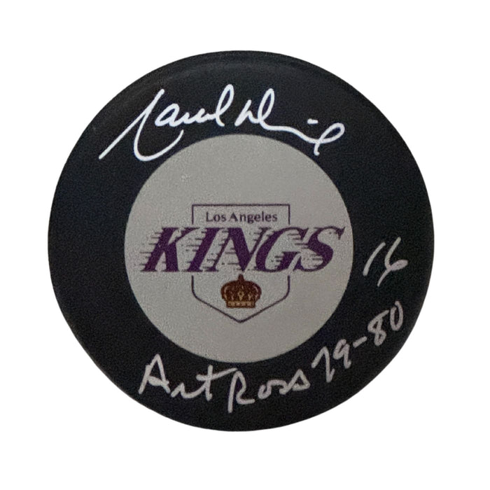 Marcel Dionne Autographed Los Angeles Kings Hockey Puck (Full Logo) - Pastime Sports & Games