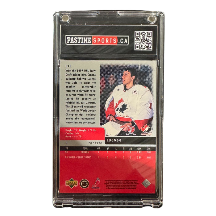Roberto Luongo 1997-98 Black Diamond Rookie Card Encased in Magpro - Pastime Sports & Games