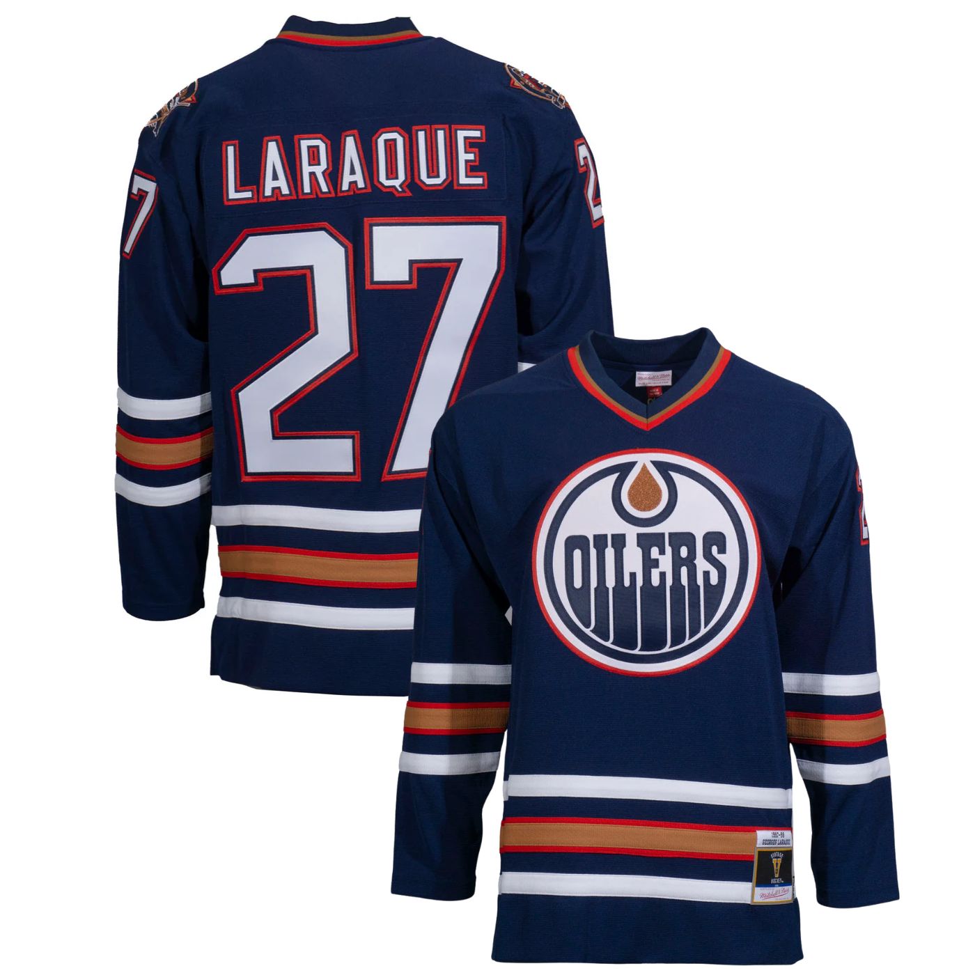 George Laraque 1997/98 Edmonton Oilers Navy Home Power Play Jersey