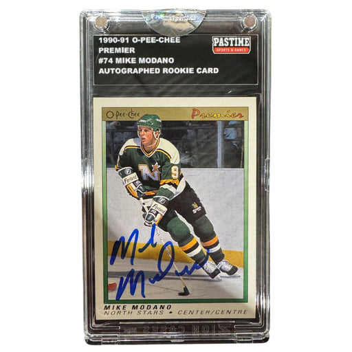 Mike Modano 1989-90 OPC Premier Autographed Rookie Card #46 Encased in Magpro - Pastime Sports & Games