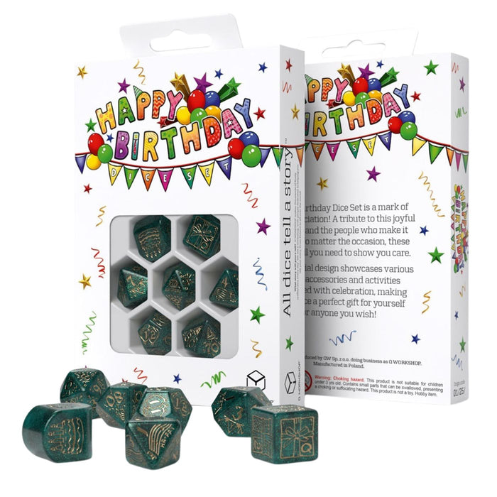 Happy Birthday 7-Piece RPG Dice Set Balloons - Pastime Sports & Games