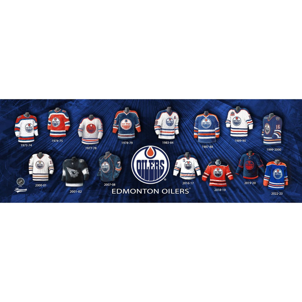 Edmonton Oilers Evolution Of A Jersey 8x23.5" Plaque