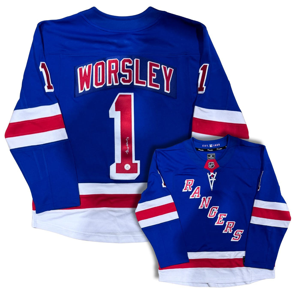 Gump Worsley Autographed New York Rangers Fanatics Breakaway Jersey - Pastime Sports & Games