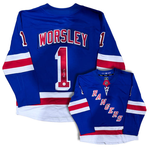 Gump Worsley Autographed New York Rangers Fanatics Breakaway Jersey - Pastime Sports & Games