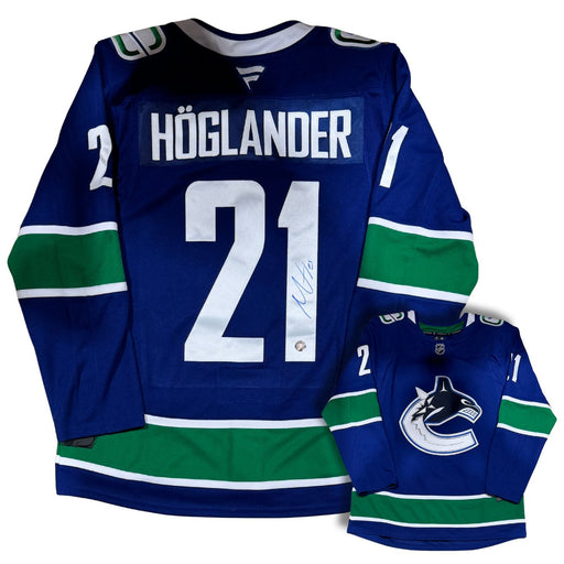 Nils Höglander Autographed Vancouver Canucks Fanatics Custom Stitched Home Jersey - Pastime Sports & Games