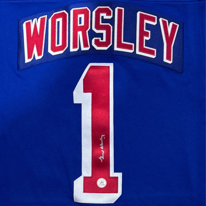 Gump Worsley Autographed New York Rangers Fanatics Breakaway Jersey - Pastime Sports & Games