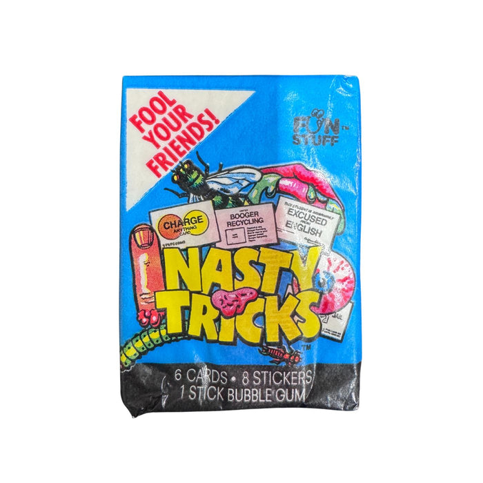 1990 Fun Stuff Nasty Tricks Trading Cards Pack - Pastime Sports & Games