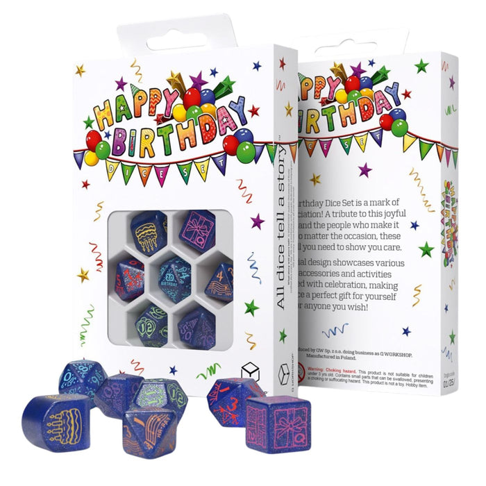 Happy Birthday 7-Piece RPG Dice Set Streamers - Pastime Sports & Games
