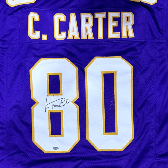 Cris Carter Autographed Custom Purple Minnesota Football Jersey - Pastime Sports & Games