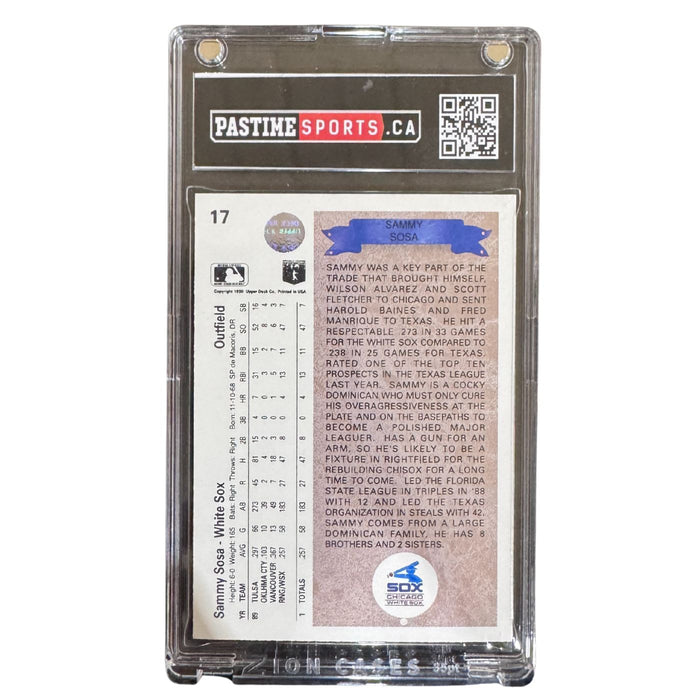 Sammy Sosa 1990 Upper Deck Rookie Card #17 Encased in Magpro - Pastime Sports & Games