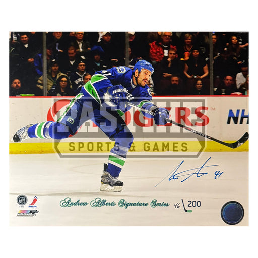 Andrew Alberts Autographed Vancouver Canucks Photo (Signature Series) - Pastime Sports & Games