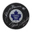 Johnny Bower & Frank Mahovolich Autographed Toronto Maple Leads Puck (Small Logo) - Pastime Sports & Games